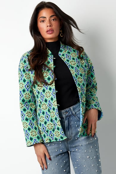Jacket green print - green h5 Picture3